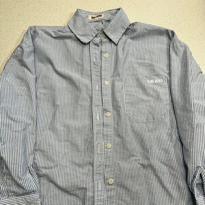 Djerf Avenue Breezy Shirt Blue Stripe Size Small READ DESCRIPTION